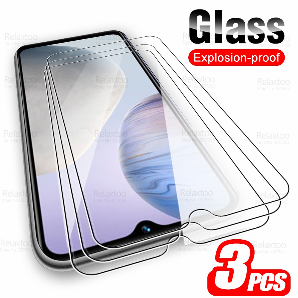 3Pcs Tempered Glass For Vivo Y02 Protective Glas VivoY02 Y 02 02Y 4G 2022 6.51" Safety Scratch-Proof Screen Protector Cover