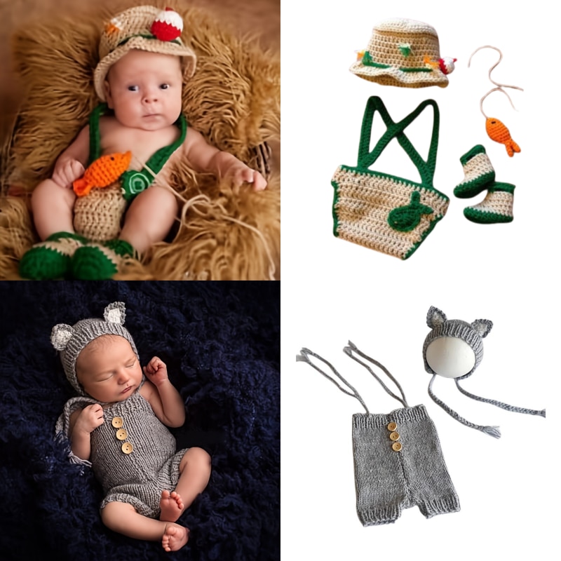 0-6months Newborn Photo Props Hand-knitted Photography Outfit Baby Costumes Baby Clothing Boys and Girl Clothes