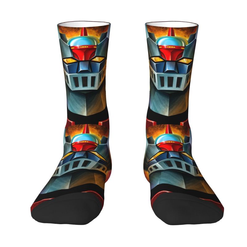 UFO Robot Mazinger Z Mens Crew Socks Unisex Cute 3D Print Anime Manga Dress Socks
