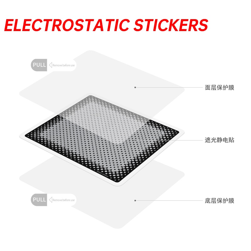 FONDIM Electrostatic Stickers for Dashcam Heat Resistant Adhesive, Sunscreen, Strong & Easy to Tear without Hurting Car Film