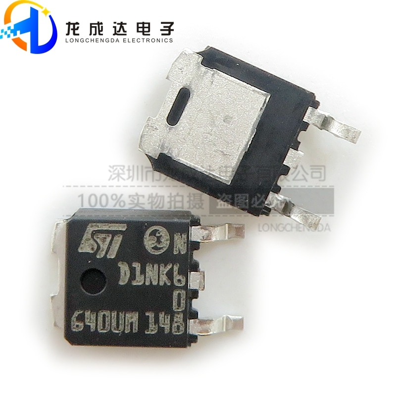 10pcs original new STD1NK60T4 screen printed D1NK6 patch TO-252 N channel FET