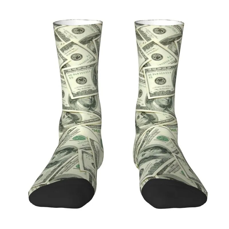 Fashion Mens United States Money Dollar Bills Dress Socks Unisex Comfortable Warm 3D Print Crew Socks