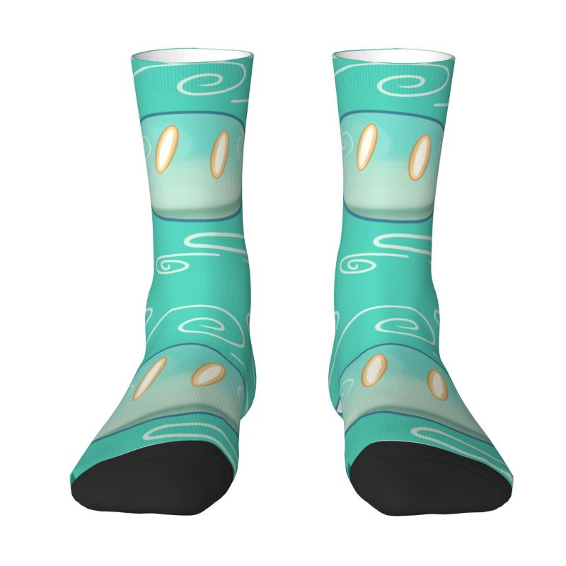 Anemo Slime Genshin Impact Men's Crew Socks Unisex Funny Anime Game Spring Summer Autumn Winter Dress Socks