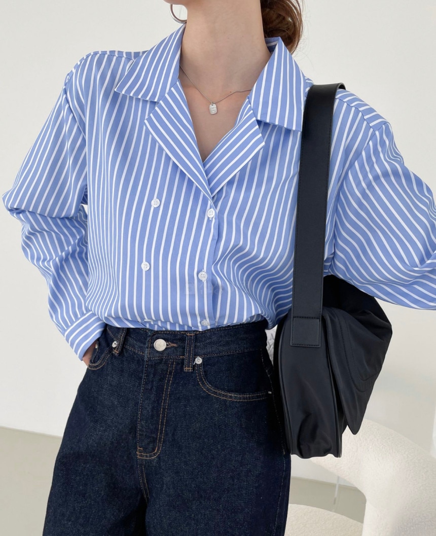 Elegant Plaid Turn Down Collar Shirts 2023 Spring Women Female Full Sleeve Double-breasted Office Blouses Loose Casual T703