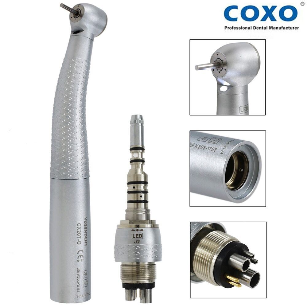 COXO CX207-GK-TPQ Dental High Speed Handpiece Fiber Optic Handpiece KAVO Multiflex Coupling LED 6 Hole