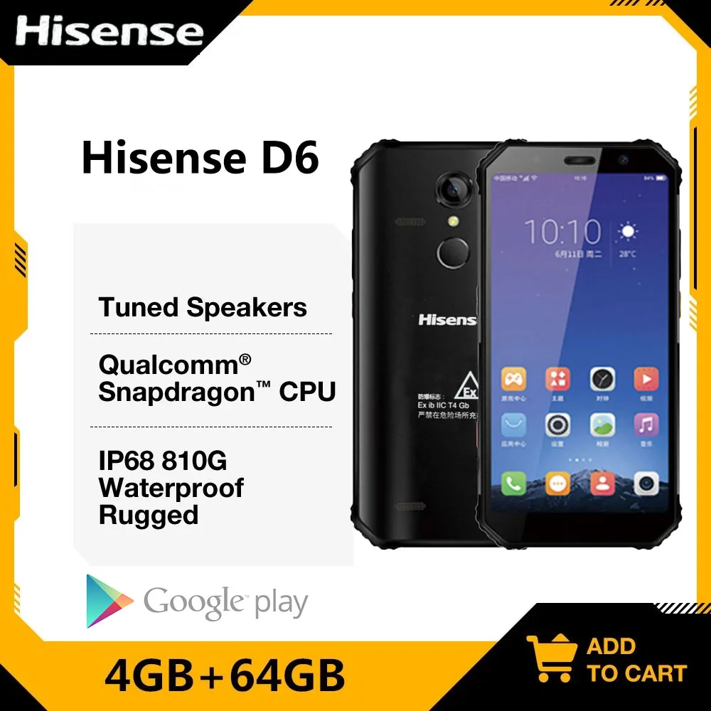 Hisense EX-D6 rugged explosion-proof mobile 5.99 "FHD+ 4G+64G Android 8.1 5400mAh IP68 with explosion-proof H1 AGM A9 same 