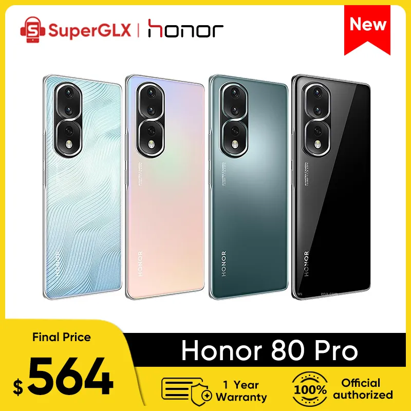 HONOR 80 Pro 5G Smartphone 6.78" 120Hz OLED Curved Screen Snapdragon 8+ Gen 1 Octa Core 160MP Triple Cameras 66W SuperCharg