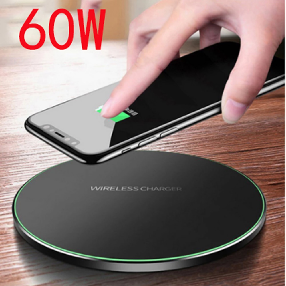 60w QI Wireless Charger Desktop Fast Charging Pad For Motorola Edge 2022 Doogee S86 Pro S88 Plus S97 Pro S88 Phone Quick Charge