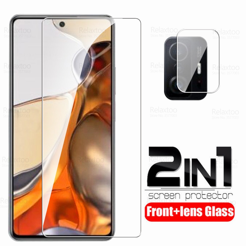 For Xiaomi 11T Pro Glass 2To1 Camera Tempered Glass Xiaomi11T Mi 11 T T11 MI11T 11TPro 5G Screen Protector Cover Protective Film