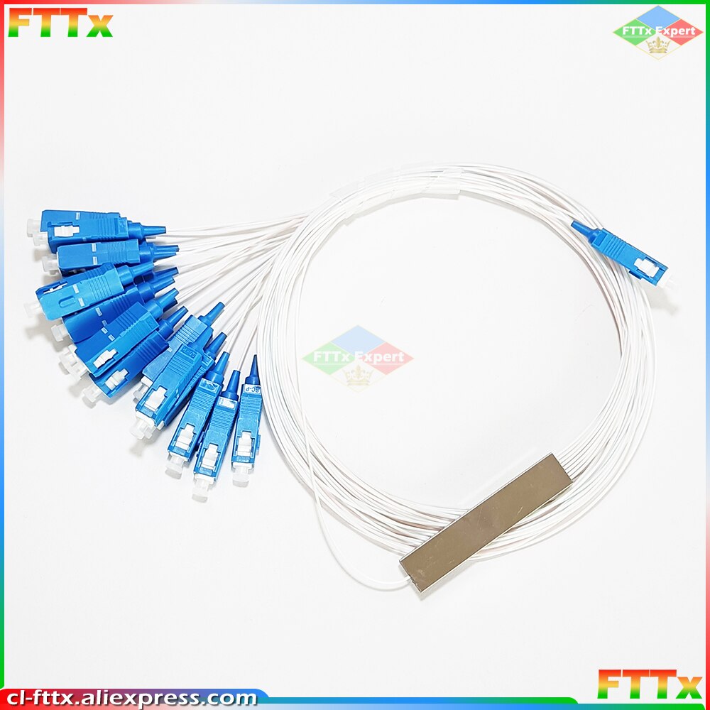 10pcs 1X16 SC UPC PLC Splitter 0.9mm Fiber Optical Mini steel tube type 1x16 Fiber Opitc Splitter Micro-enclosed Splitter
