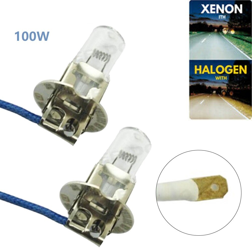 2pcs LED Car Light H3 453 100W 12V Quartz Halogen Bulb Car Headlight Fog Light Bulb Auto Signal Lamp Parking Light