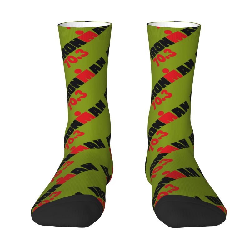 Triathlon Triathlete Men Women Crew Socks Unisex Fun Swimming Cycling Running Spring Summer Autumn Winter Dress Socks