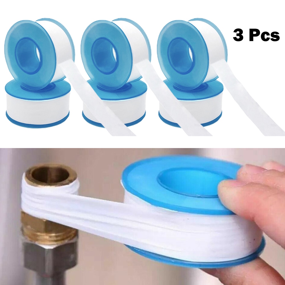 3pcs PTFE Plumbing Thread Seal Tape Oil-Free Leakproof Sewer Plug Water Pipe Faucet Repair Tool Adhesives Sealants
