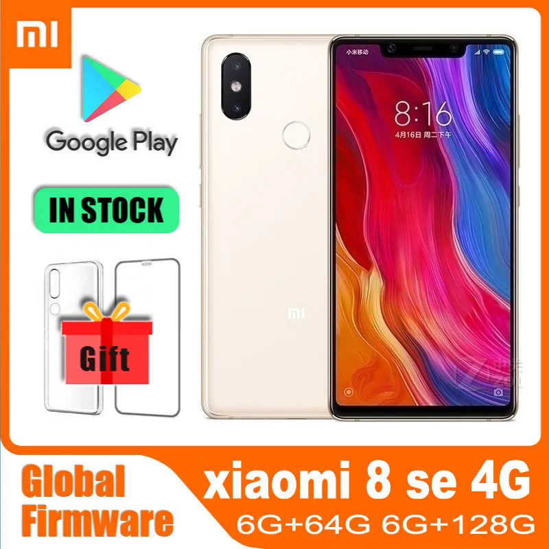 Global rom Original Xiaomi MI 8 SE Cellphone, With Phone Case Dual SIM Smartphone 3120mAh Baterry Android Cell Phone used phone