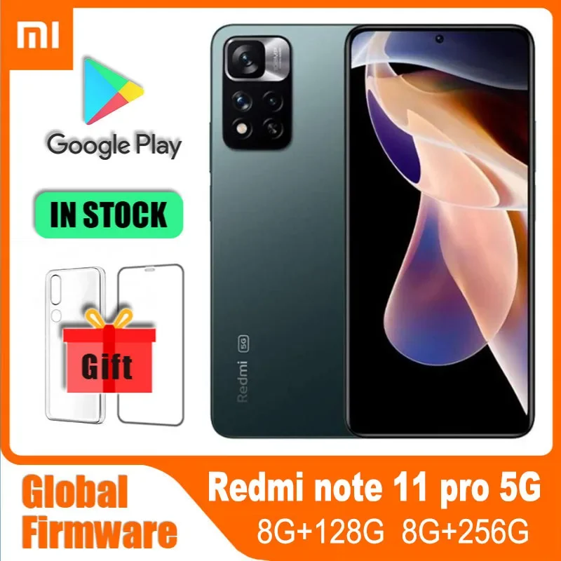 Global rom Xiaomi Redmi Note 11 Pro 5G 8G 256G Cellphone Smartphone 108MP Camera MediaTek Dimensity 920 5G,5160 mAh used phone