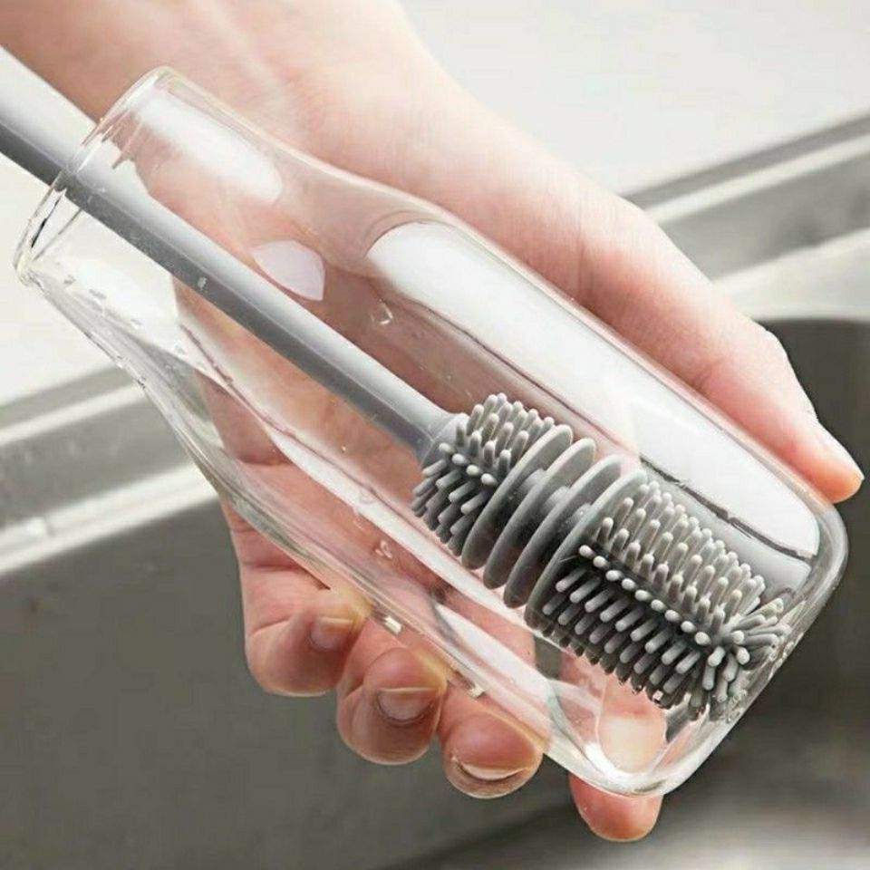Efficient Baby Bottle Brush Silicone 360 Long Handle Milk Cup Brush Household Cleaning Brush Kitchen