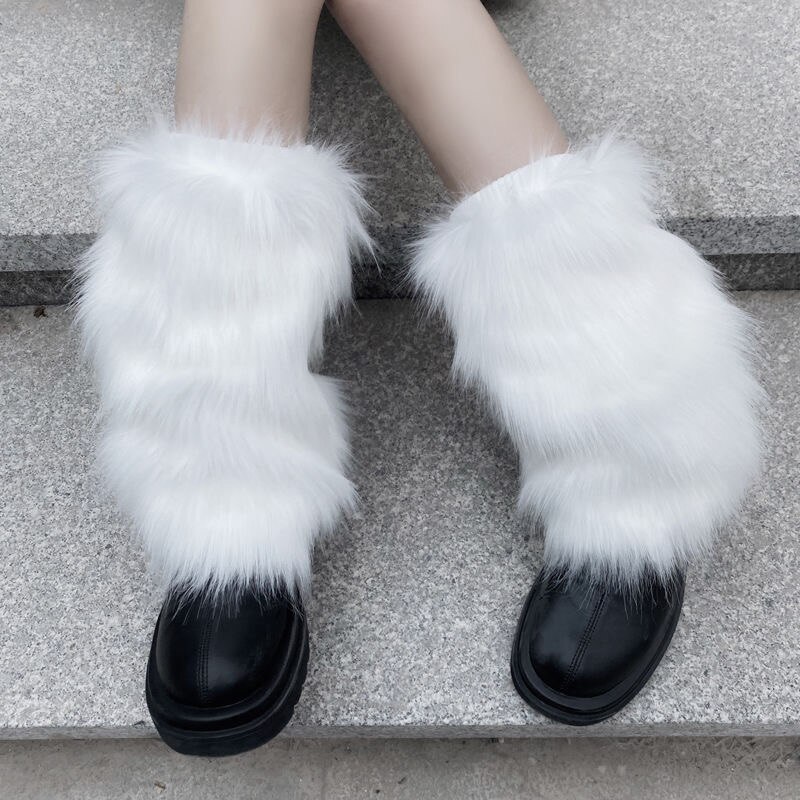 Girls Thickened Plush Stockings Autumn Winter Ladies Leisure Style Solid Color Middle/Short Tube Leg Warmer Cosplay Outfit