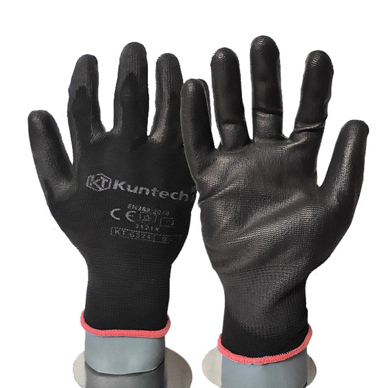 Special Gloves For Auto Repair Work Plastic Wear-Resistant Black Polyester Anti-slip Waterproof and Oil-proof