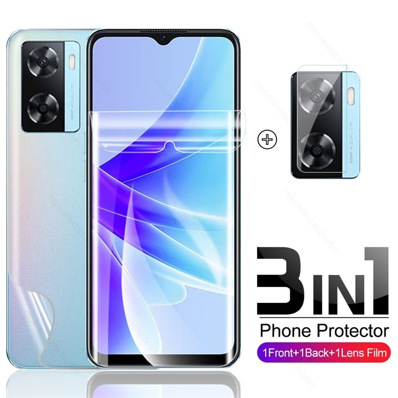 3In1 Front Back Soft Hydrogel Film for Oppo A57 A57s A 57s 57 s 4G Screen Protector Films Oppoa57 Camera Glass Oppoa57s 4G 6.56&