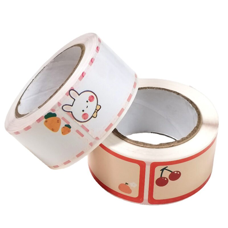 120pcs/roll Cartoon Name Labels Writable Sticker For Bottle Labels Daycare School Supplies Name Label Food storage mark Stickers