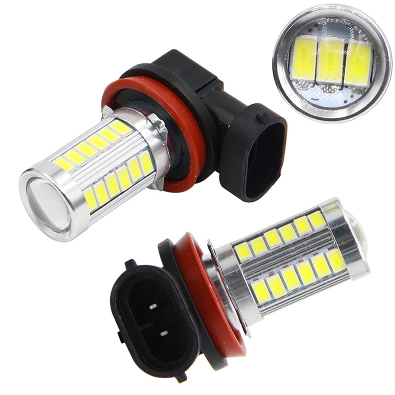 Hot Sale!!2Pcs Car H8 H11 LED 9005 9006 5630 33SMD Fog Lamp Auto Tail Brake Bulb Turn Signal Daytime Running Light Bulb