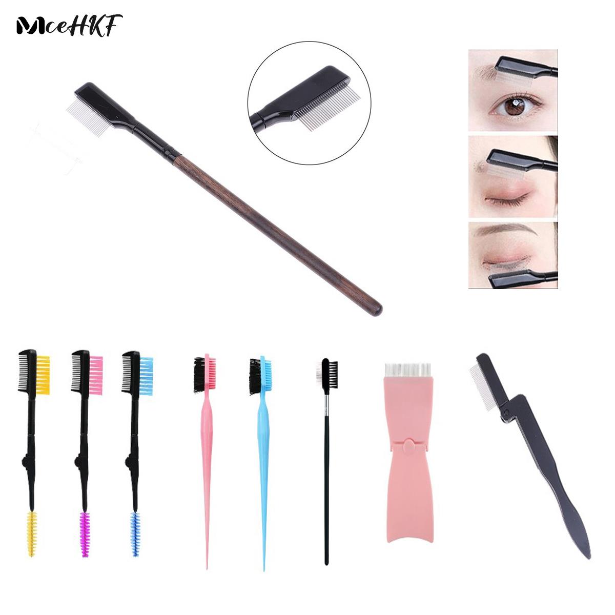 Metal Teeth Eyelash Comb Lash Brush Separator- Eyelashes Separator Curler Eyelash Grooming Brushes Makeup Mascara Applicator