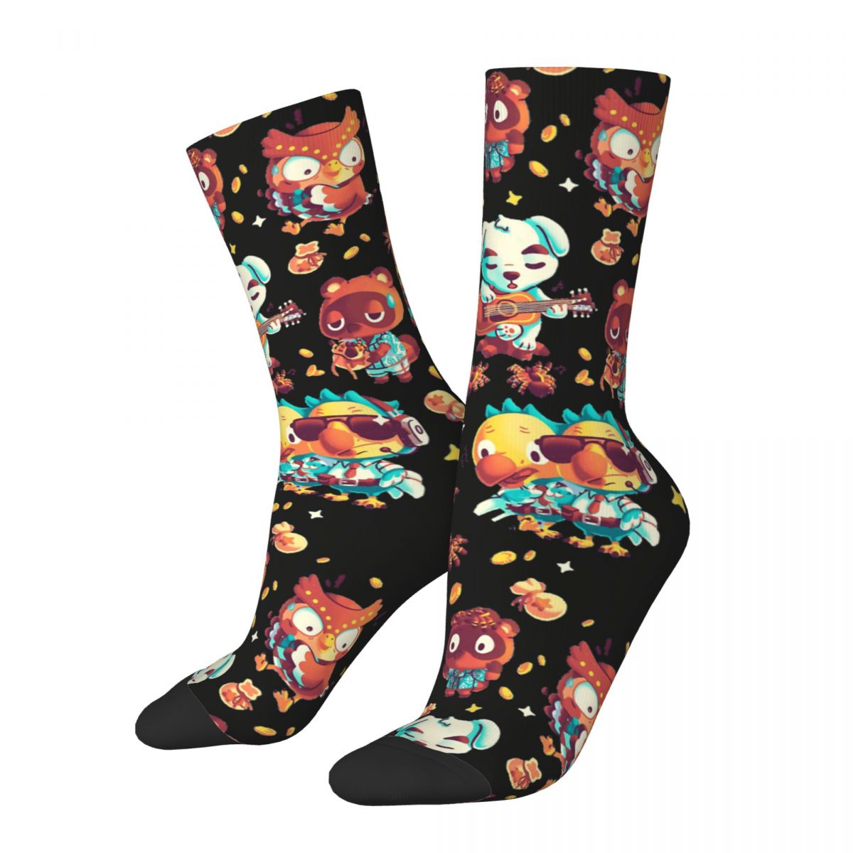 Happy Funny Men's compression Socks Cute Characters Retro Harajuku Animal Crossing: Pocket Camp Street Style Casual Crew So