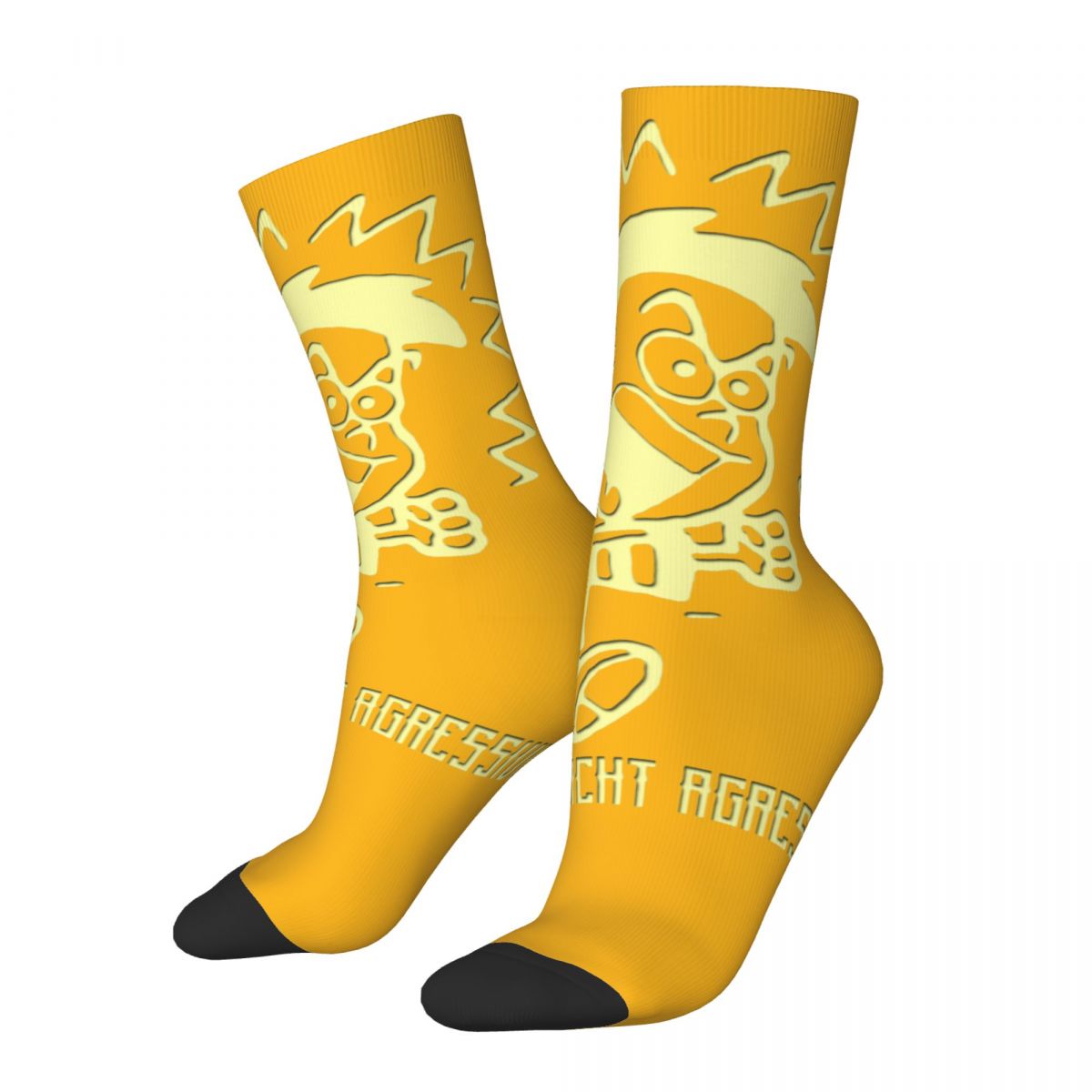 Funny Crazy compression Sock for Men Kids Scream Hip Hop Harajuku Crazy Streetwear Dreadful Thriller Seamless Printed Crew Sock