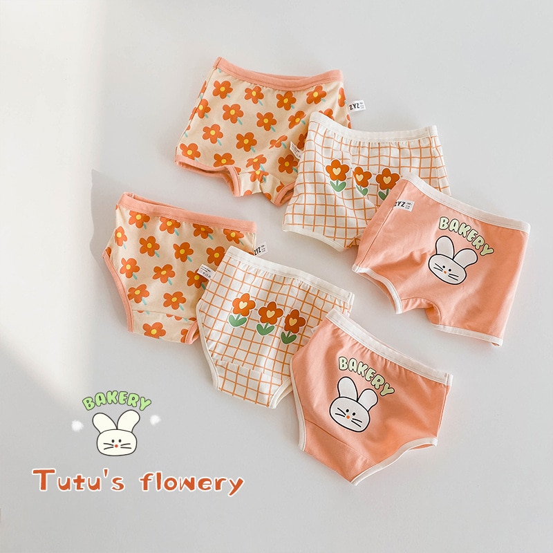 3pcs/lot Girls Cotton Underwear Kids Large Size Boxer Briefs Teenager Plus Size Underwear Children Triangle Flat Angle Panties