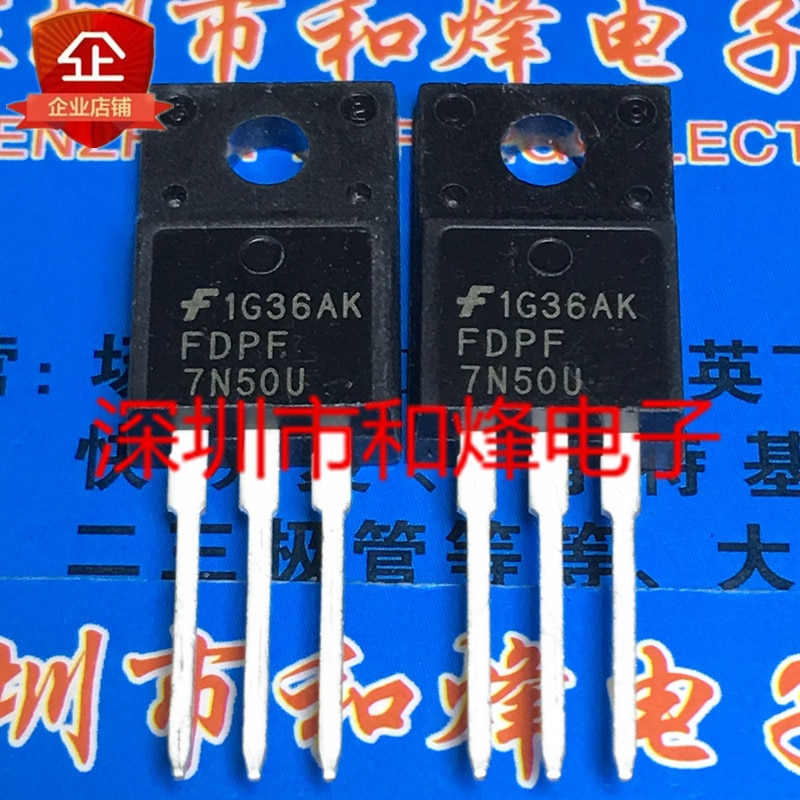 30pcs original new FDPF7N50U TO-220F 500V 5A