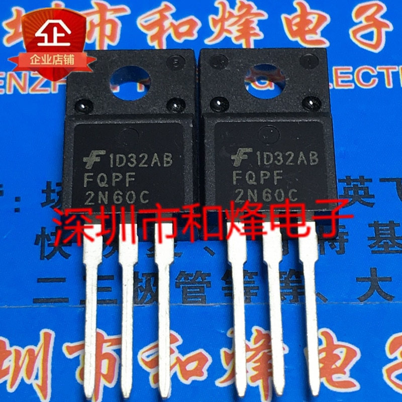 20pcs original new FQPF2N60C TO-220F 2A 600V