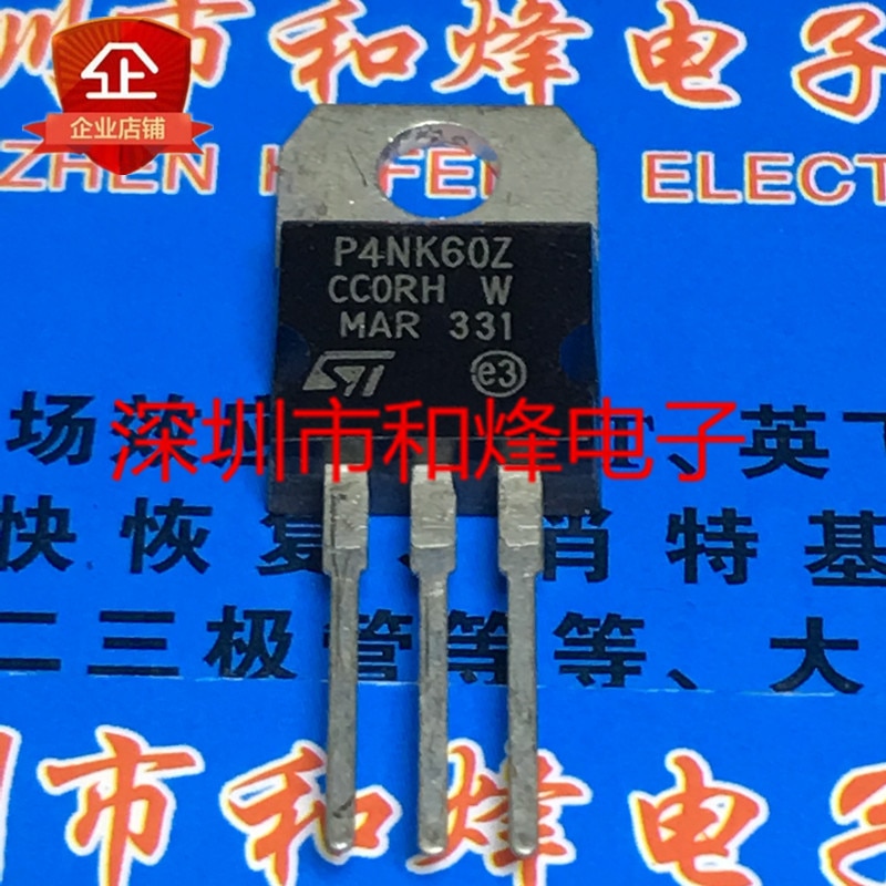 30pcs original new P4NK60Z STP4NK60Z TO-220 600V 4A