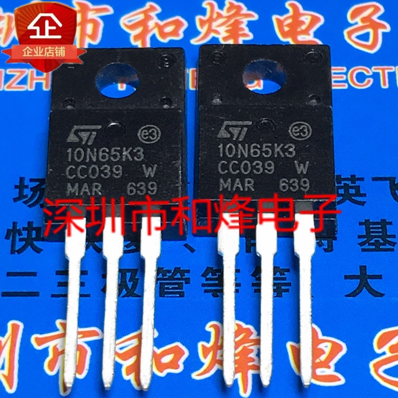 30pcs original new 10N65K3 STF10N65K3 TO-220F 650V 10A