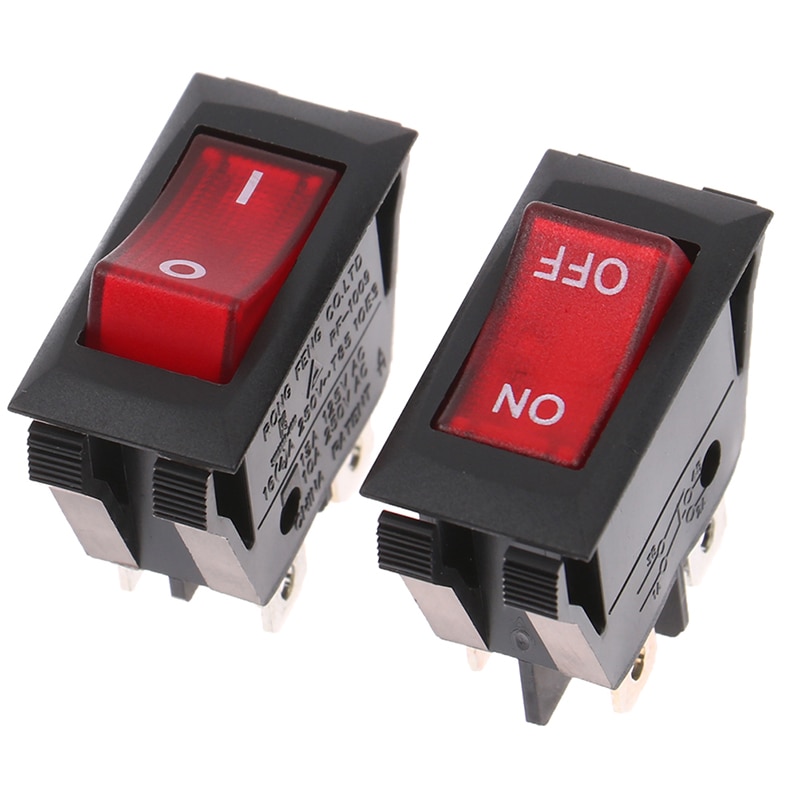 4Plug Power Rocker Switch RF-1009 16A Control Switch With Led Light For Rongfeng ON/OFF/I/O Switch Power Rocker Switch