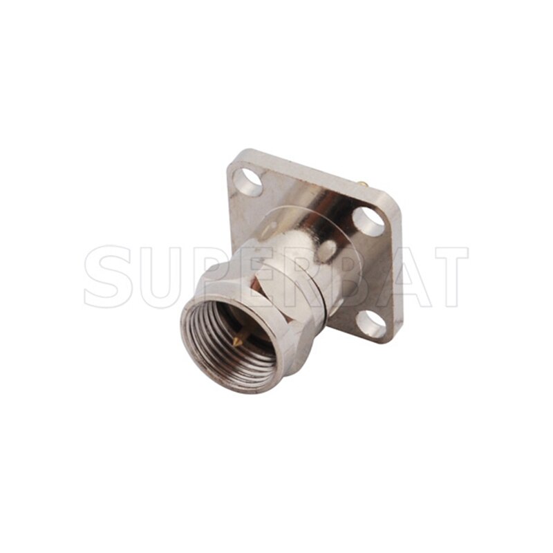 Superbat10pcs F 4 Hole Panel Mount Male with Extended Dielectric&Solder Post Connector
