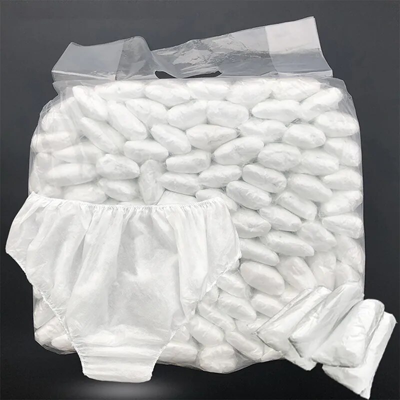10x Disposable Underpants White Double Woven Paper Briefs Unisex Underwear Drop