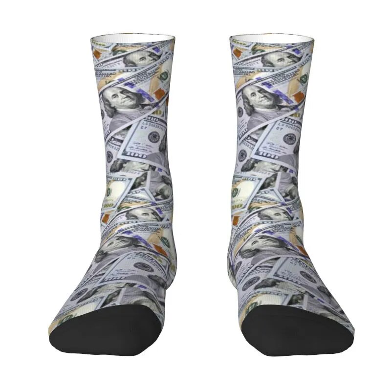 One Hundred Dollar Bills Men Women Crew Socks Unisex Novelty Money Spring Summer Autumn Winter Dress Socks