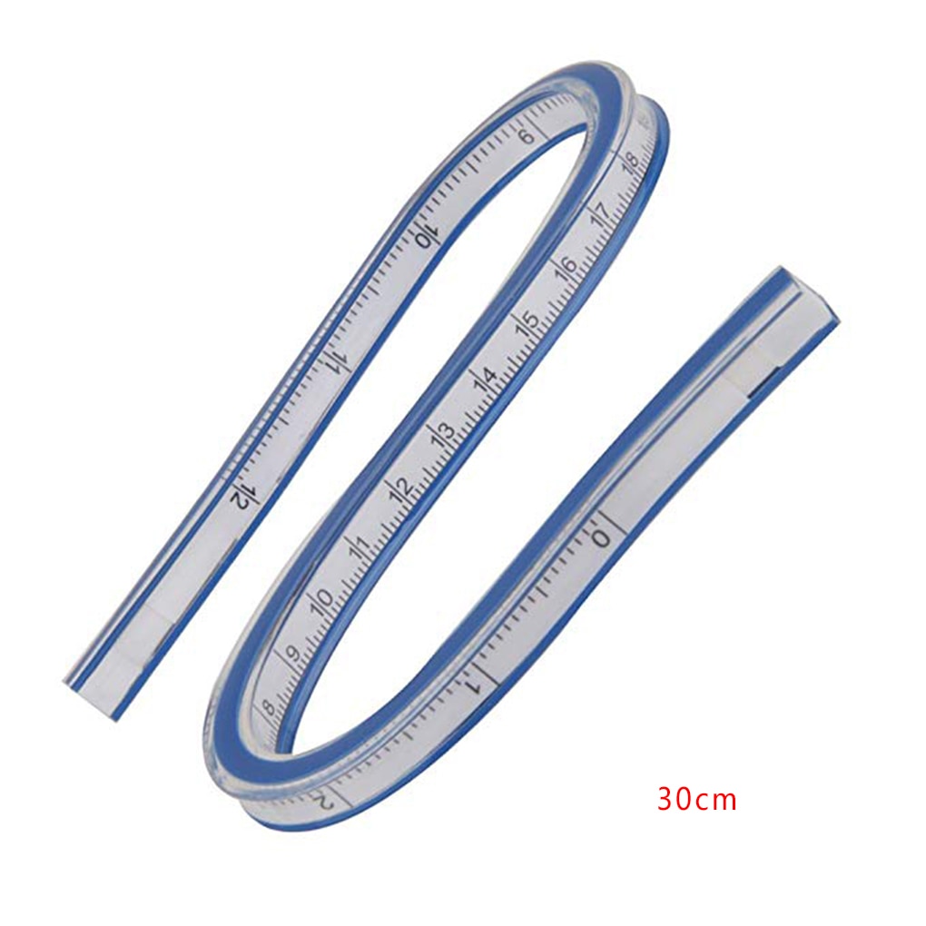Flexible Curve Ruler Spiral Drafting Drawing Measure Tool Soft Plastic Tape Measure Ruler 30cm