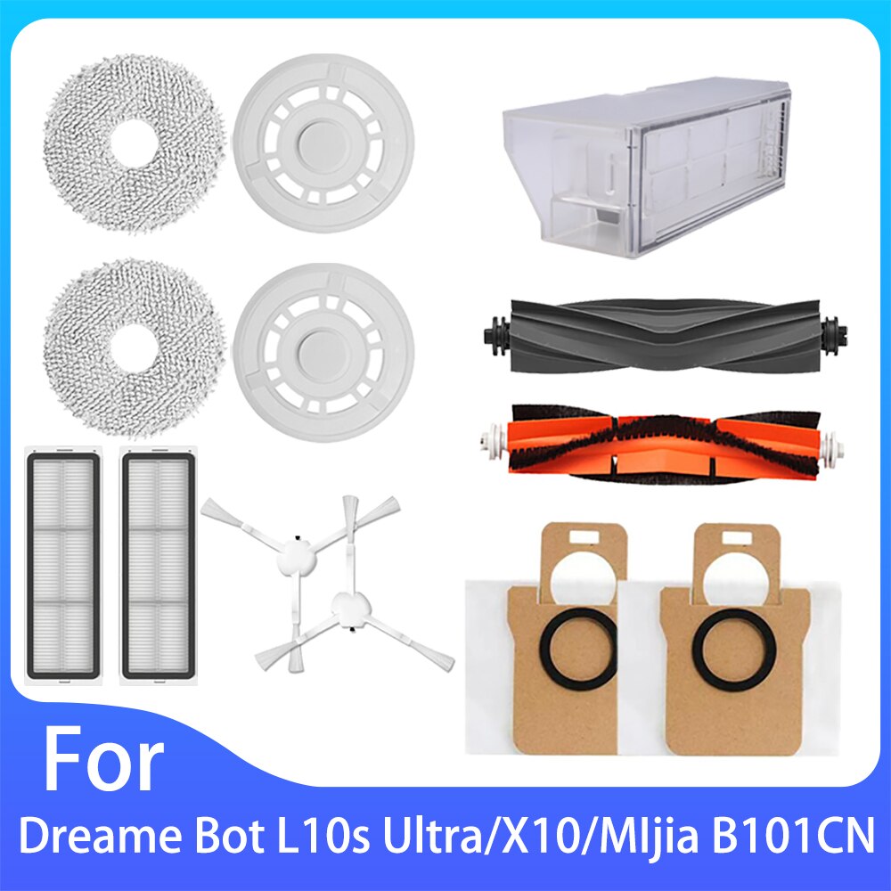 For Dreame L10s Ultra Accessories XiaoMi Mijia Omni 1S X10 Robot Vacuum Cleaner Parts Brush Filter Mop Cloth Dust Bag Mop