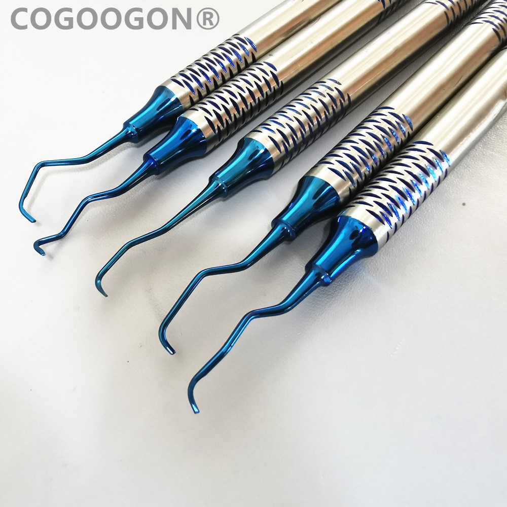 5Pcs/set Dental Tooth Cleaning Scaler Dental Professional Gracey Curette Periodontal Bone Curettes Perio Dental Instrument Tool