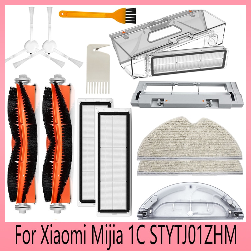 Main Brush Side Brush Filters Mop Cloth Water Tank Dust box For Xiaomi Mijia 1C STYTJ01ZHM Robot Vacuum cleaner part Accessories