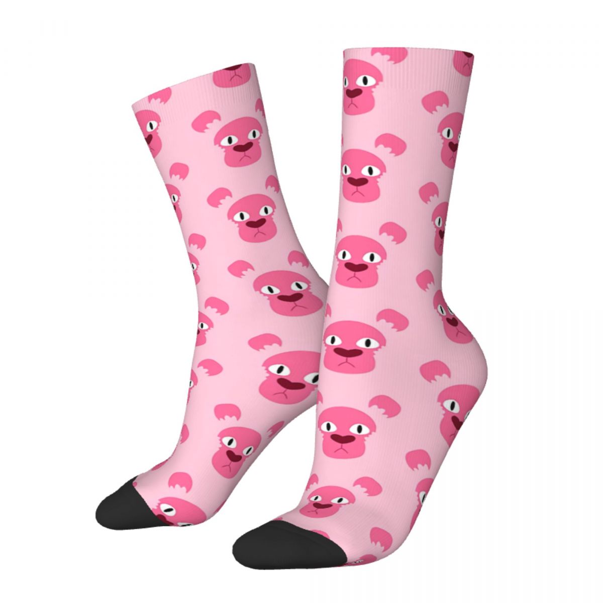 Funny Crazy Sock for Men Pink Lion Hip Hop Vintage Seamless Pattern Printed Boys Crew Sock Casual Gift