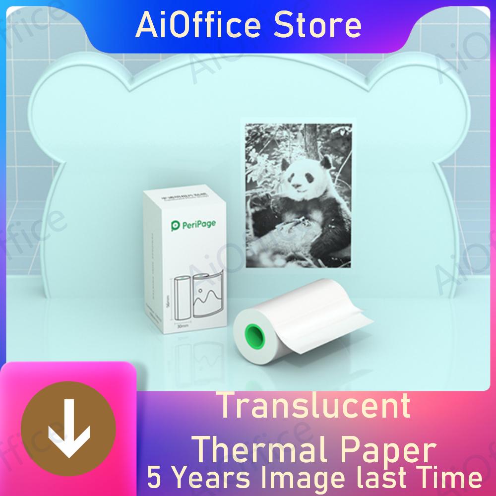 Translucent Sticky Paper Peripage Mini Printer Paper Sticker Self-Adhesive Thermal Paper for A6 Printer NO BPA 3 Roll Box Pack