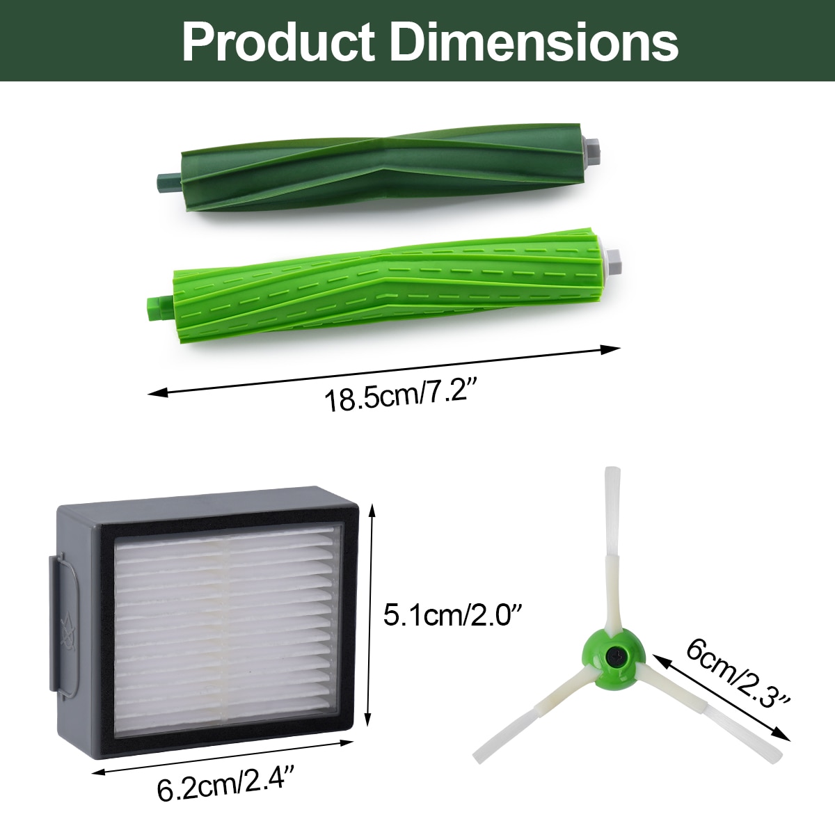 Roller Brush Filter Side Brush for iRobot Roomba i7 i7+ / i7 Plus E5 E6 E7 Vacuum Cleaner Robot Parts Dust Bags