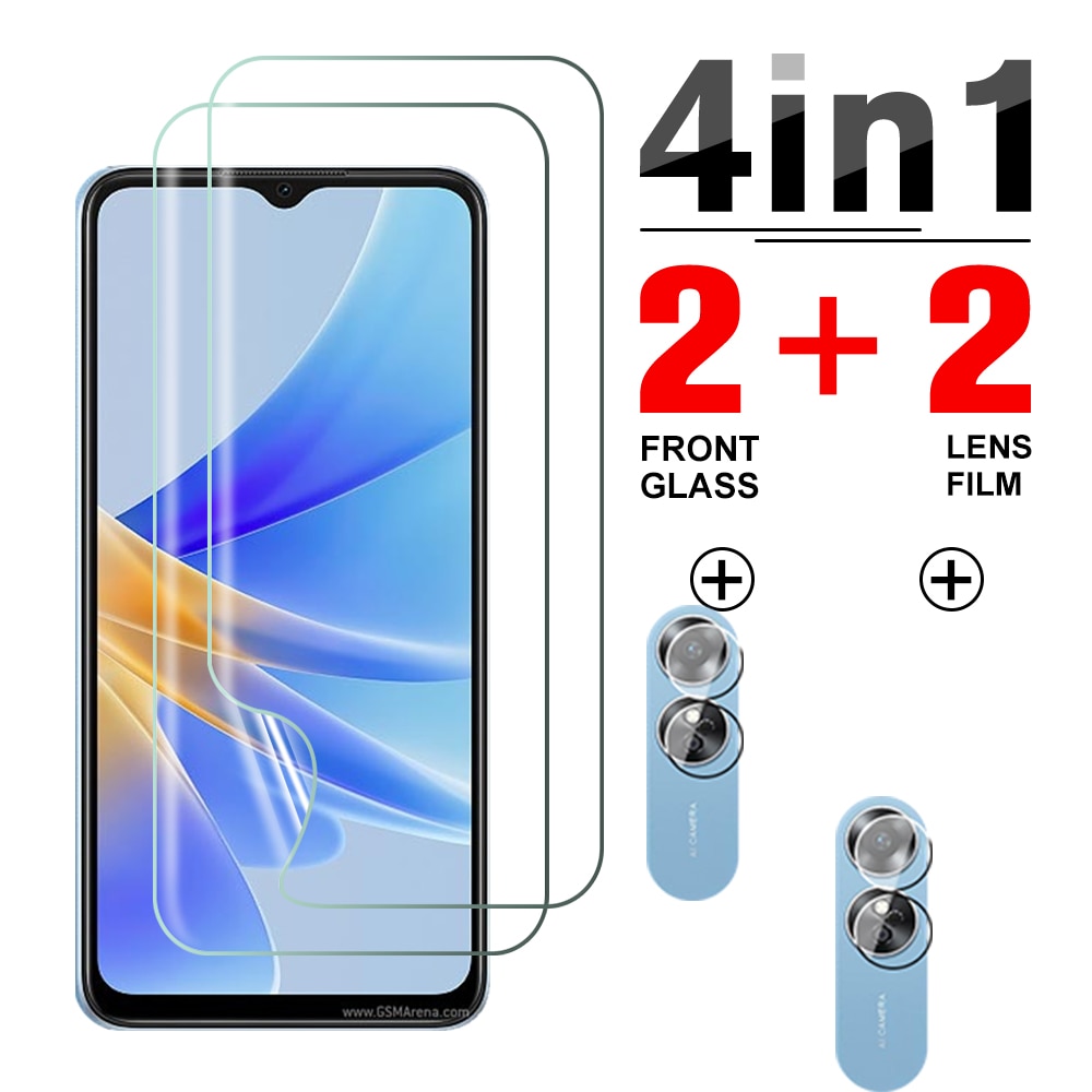 Front Screen Hydrogel Film 4in1 For Oppo A17 A 17 17A Camera Lens Protector For Oppo A17K A 17 K 17A 6.56inch Not Glass CPH2477