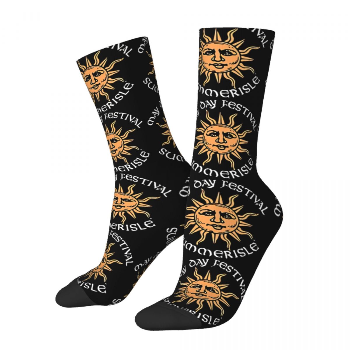 Funny Crazy Sock for Men Summerisle Hip Hop Vintage Horror Movies Happy Pattern Printed Boys Crew Sock Casual Gift