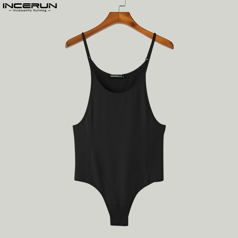 Comfortable Homewear New Men's Simple Solid Color Bodysuit Sexy Leisure Style Male Sling Sleeveless Jumpsuits S-5XL INCERUN