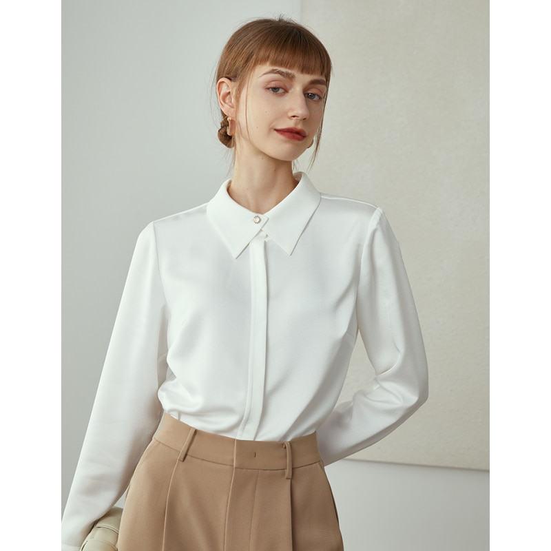 Women's Clothing Shirt Spring White Shirt Fashion Vintage NEW Female Long Sleeve Chic Comfortable Casual Pullover Blouse To