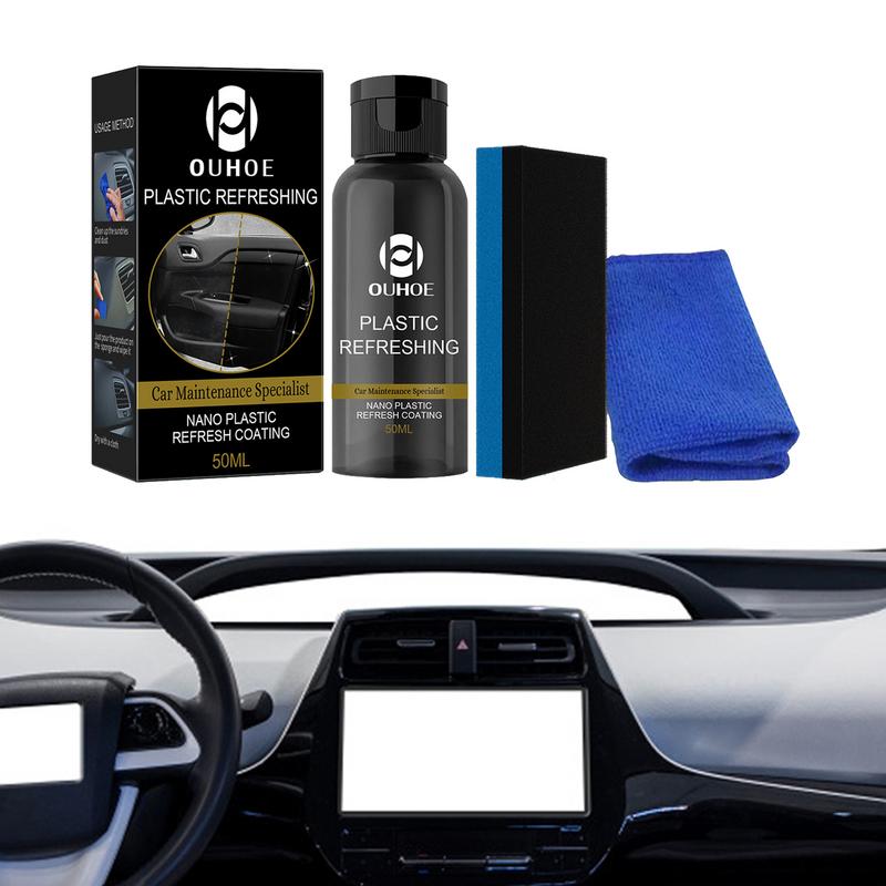 30ml/50ml Plastics Revitalizing Coating Agent Car Refurbishment Cleaning Agent Automotive Interior Cleaning Agent With Sponge