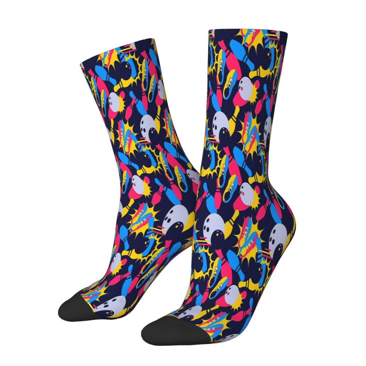 Bowling Ball Socks Male Mens Women Autumn Stockings Printed